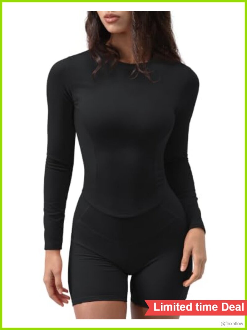 Long Sleeve Crop Top Women Fitted Athletic Gym Shirt
